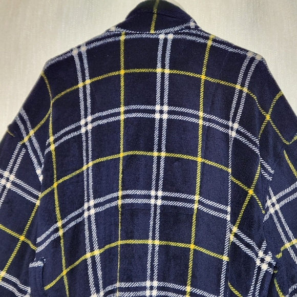 Nautica Fleece Black and Yellow Plaid Robe Super Soft Belted One Size - Picture 6 of 11
